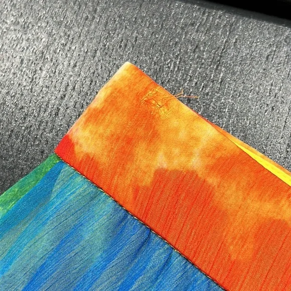 Alice + Olivia Rainbow Tie Dye Pleated Shannon Maxi Skirt - 0 - Picture 6 of 6